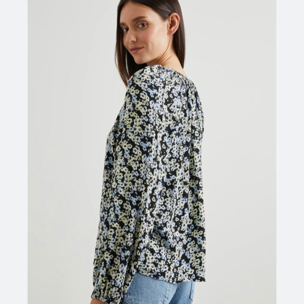 Rails NWT Indi Top Midnight Meadow Floral size XL Long Sleeve Popover - Picture 4 of 13